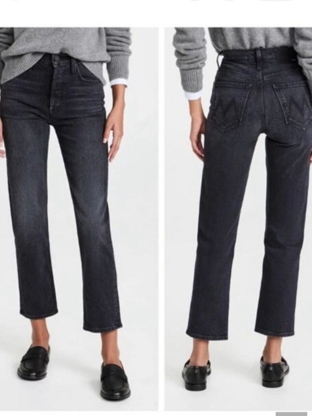 MOTHER The Tomcat Straight-Leg Jeans in Charcoal Black